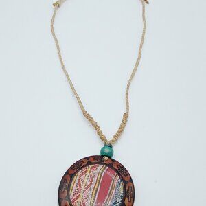 Unisex Necklace Woven Macrame Thread Andean Peruvian Handicraft